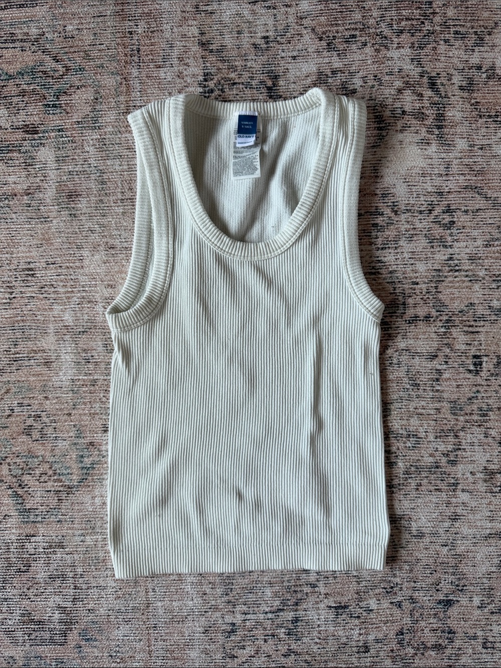 Old Navy Cream Ribbed Tank Top - Women